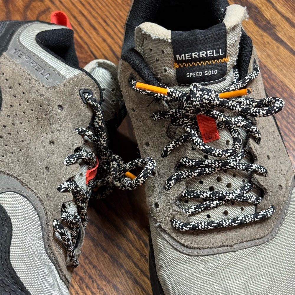 Merrell Speed Solo Hiking Shoes Men’s 9 Gray/Black Vibram Sole - Picture 5 of 12